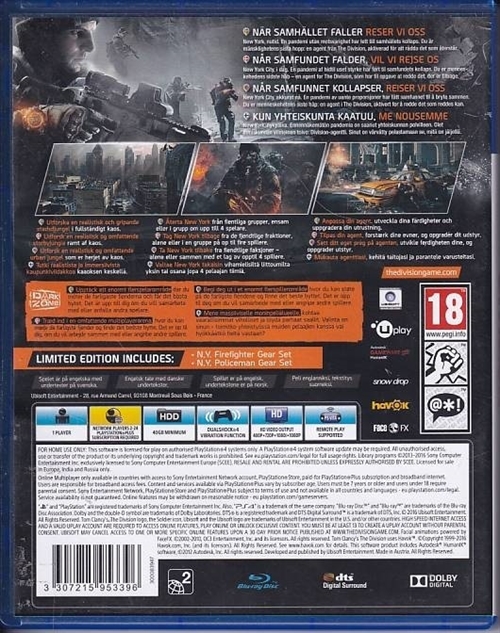 Tom Clancys The Division Limited Edition - PS4 (A Grade) (Genbrug)